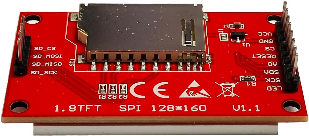 1.8 inch SPI TFT LCD Display Module TFT Display Module,Support Analog SPI and Hardware SPI,TFT LCD Display Color Display Module for ST7735 128x160 51/AVR/STM32/ARM 8/16 bit