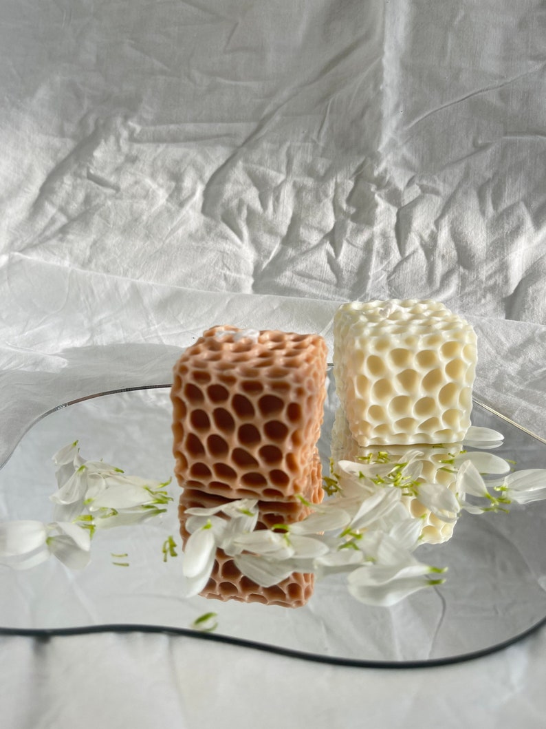 3D Honeycomb Cube Candle Silicone Mold for DIY Candle Making