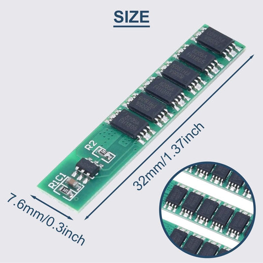1S 15A 3.7V 6 MOS Li-ion Lithium Battery Protection Board BMS PCB Protection Board 18650 Charger Module for Li-ion Lithium Battery