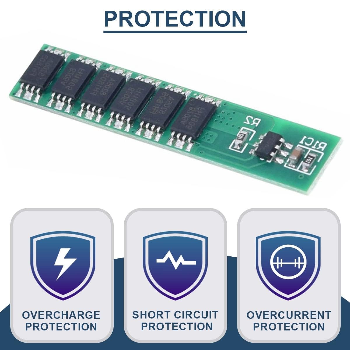 1S 15A 3.7V 6 MOS Li-ion Lithium Battery Protection Board BMS PCB Protection Board 18650 Charger Module for Li-ion Lithium Battery