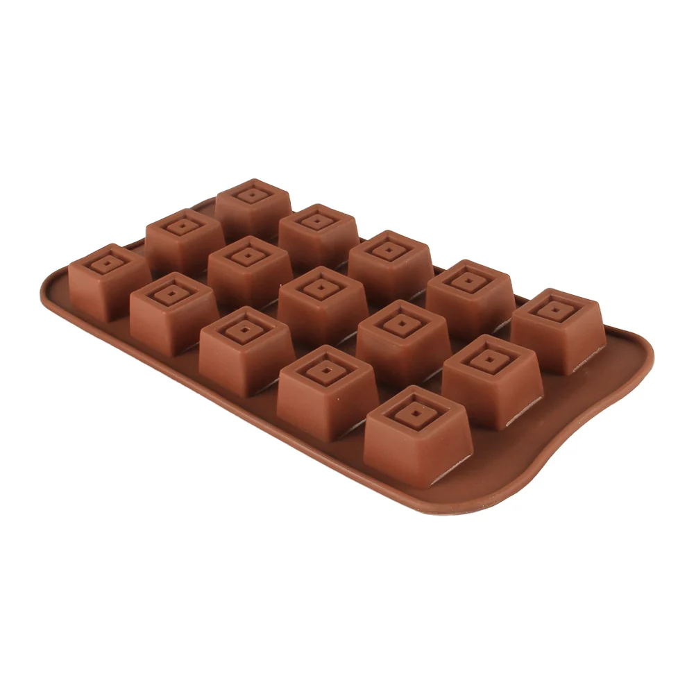 15 Cavity Square Chocolate Silicone Mold for Candy Chocolate Mousse Cake Decoration & Dessert Making