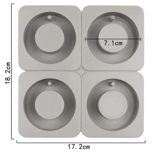 4 Cavity Round Silicone Mould for Resin Art Wax Sachets Soap Making Candle Crafts