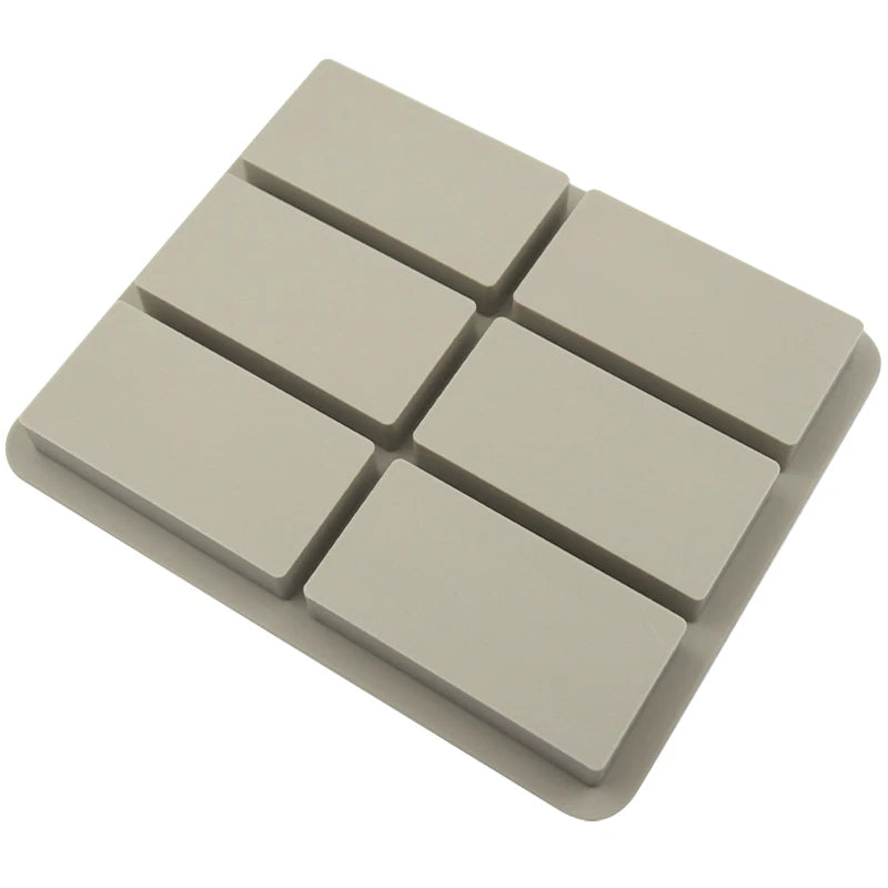 6 Cavity Rectangle Silicone Mould for Wax Sachets Soap Bars Fragrance Tablets and DIY Crafts