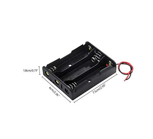 Black Plastic Storage Box Case Holder For Battery 3 x 18650 Cell Box, Without Cover