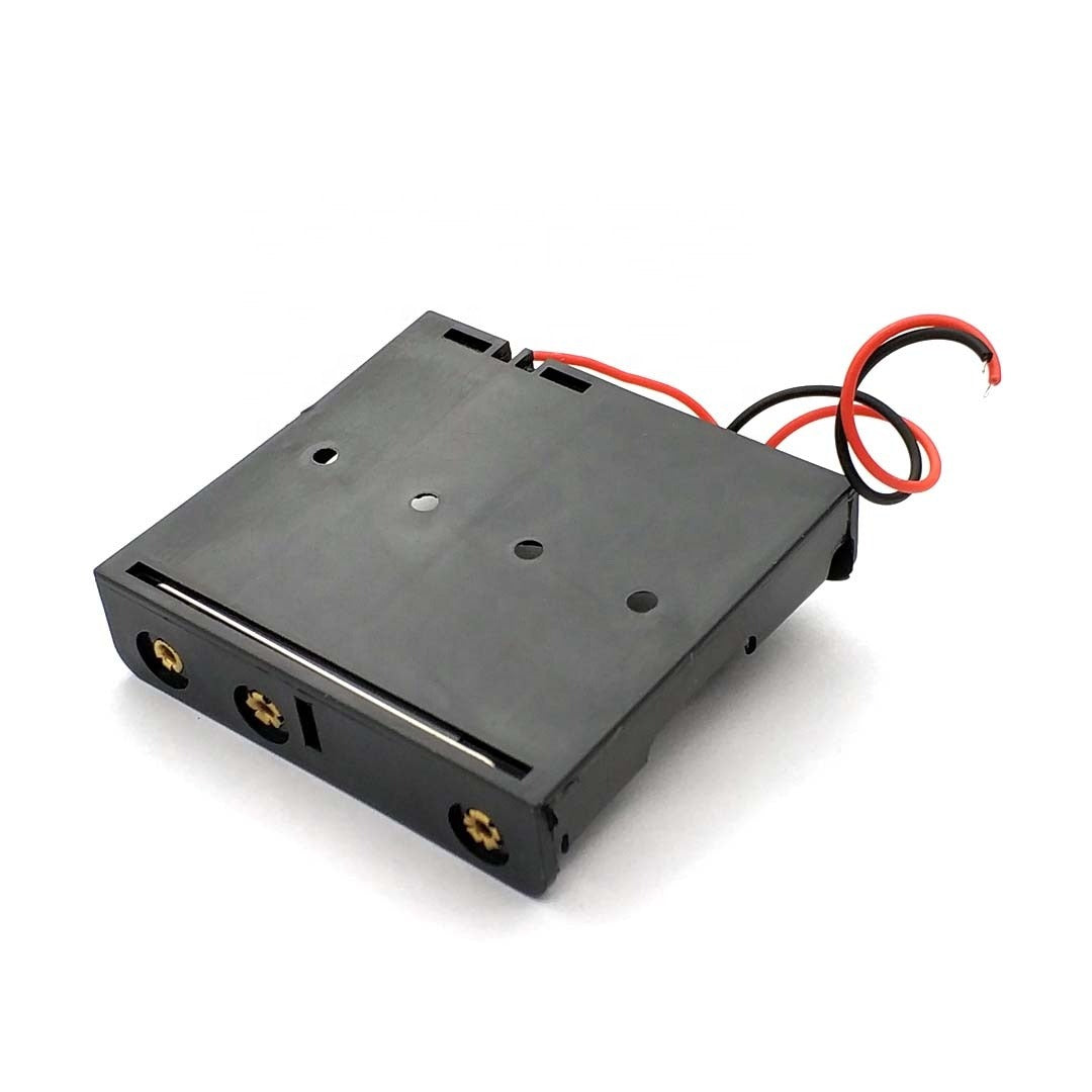 Battery Case Black Plastic Storage Box Case Holder for Battery 4 x 18650 Cell Box, without Cover