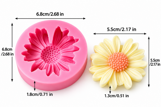 3D Daisy Flower Silicone Mould for Candle Making Soap Resin Art & DIY Crafts