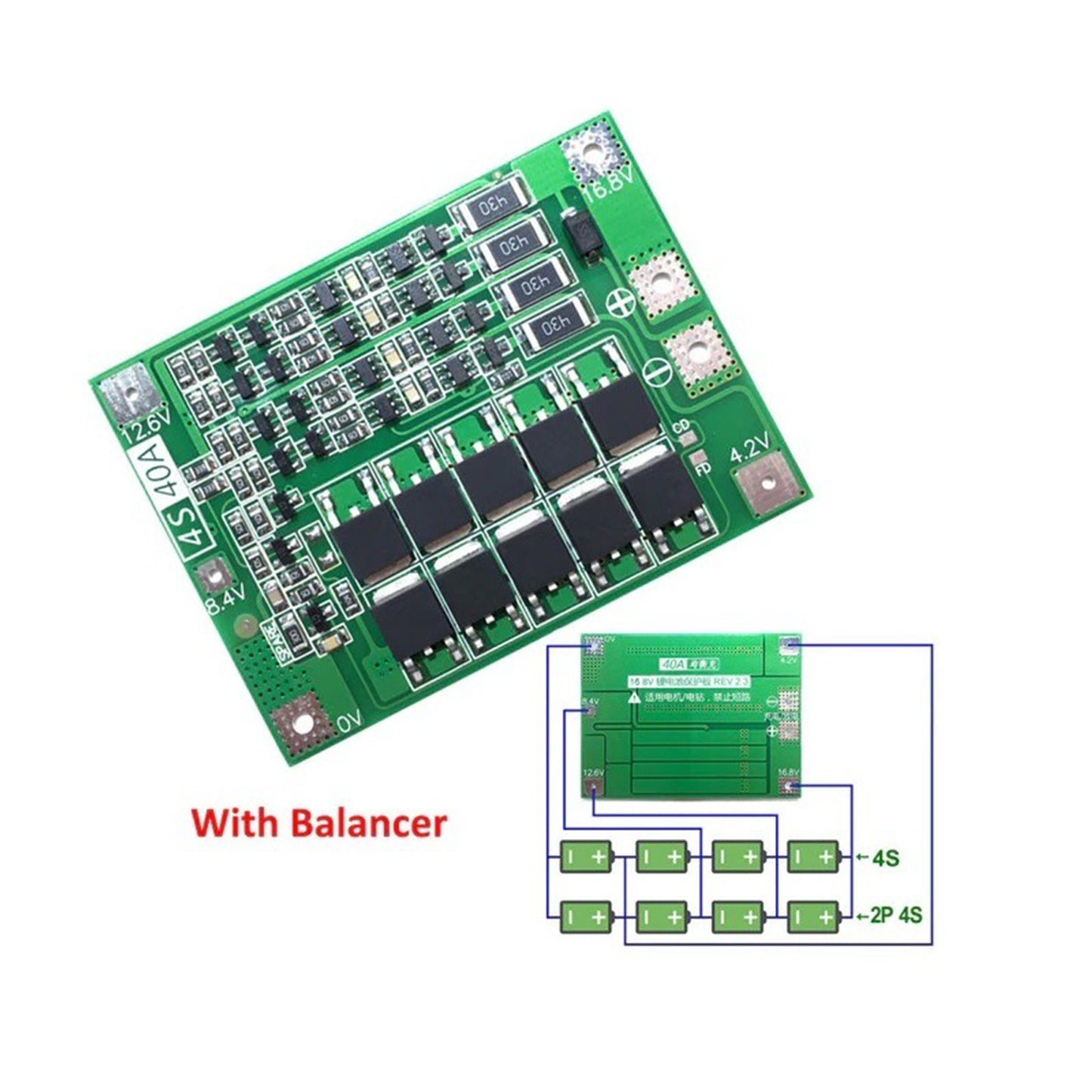 4S 40A 14.8V 16.8V 18650 Charger Li-ion Lithium Battery Protection Board PCB BMS Lipo Cell Module