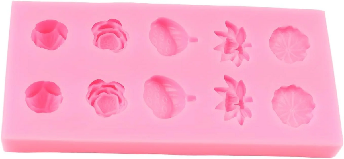 10 Cavity Floral Silicone Candle Mold DIY Wax Soap Resin Décor & Crafts