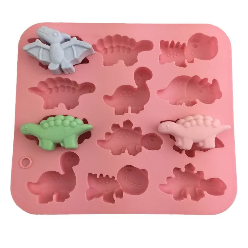 3D Dinosaur Silicone Mold Cute Dinosaur Chocolate Candy Jelly Soap Candle