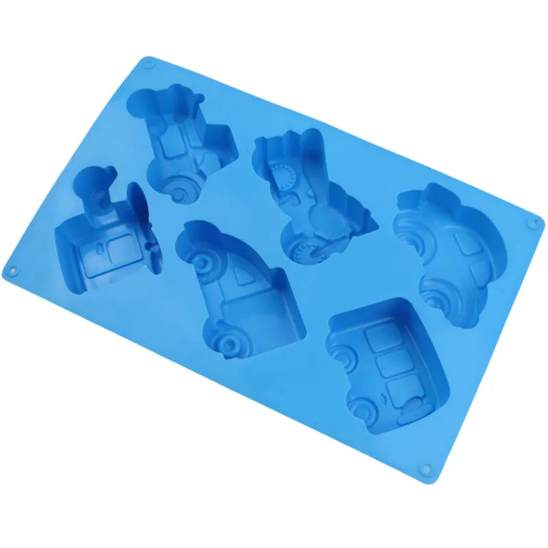 6 Cavity Vehicle Silicone Mold Mould for Chocolate Candy Fondant Cake Decoration Soap