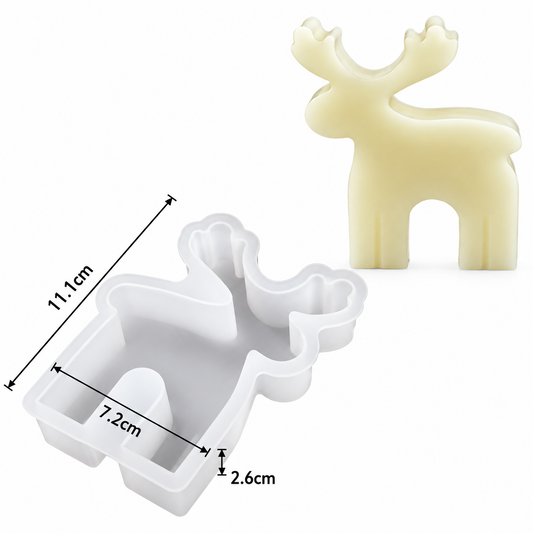 3D Reindeer Silicone Candle Mould for Christmas Decorations DIY Wax Candles Soap