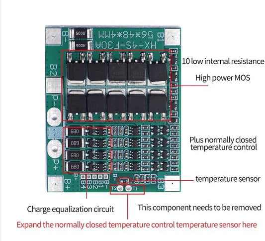 UG LAND INDIA 4S 30A 12.8V BMS 18650 Lithium Iron Phosphate Battery Protection Board (LiFePO4) Battery Module Over-Discharge/Over-Current