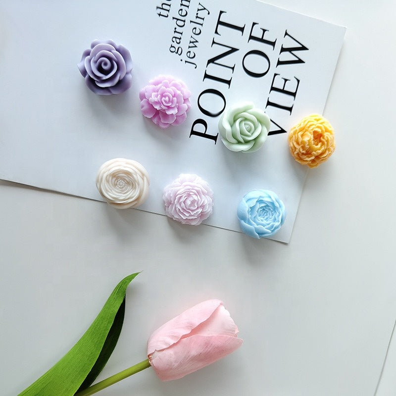 7 Cavity 3D Rose Flower Silicone Mould for Candle Making Soap Making Resin Art