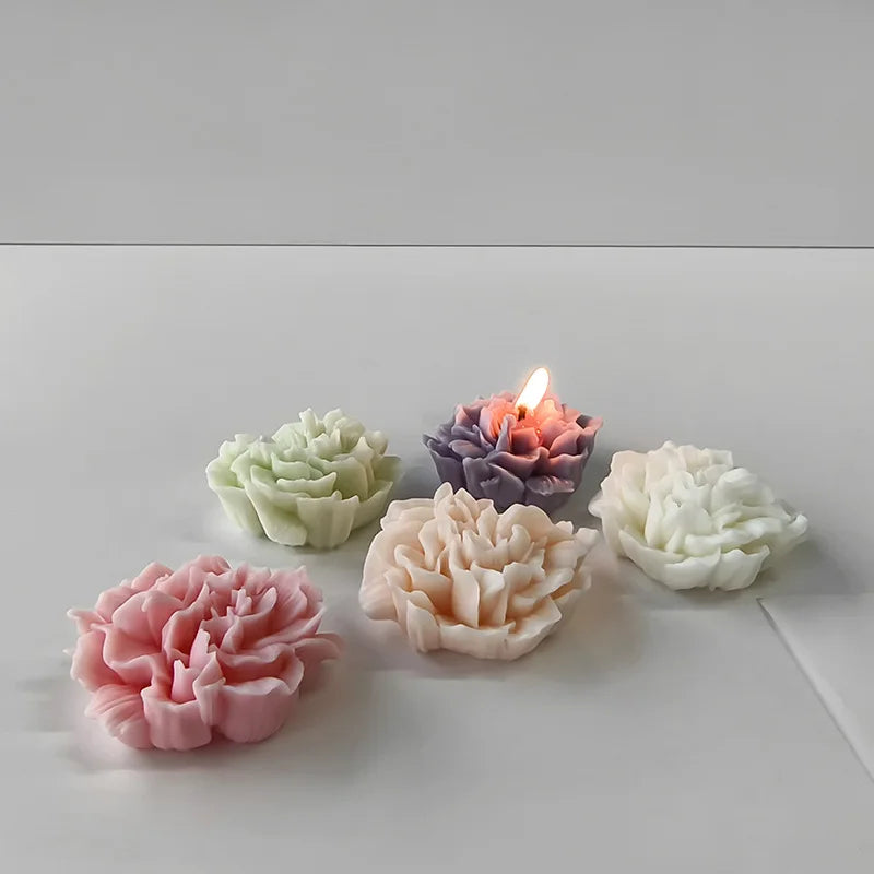 3D Ruffled Peony Flower Silicone Mould for Candle Making Soap Making Resin Art
