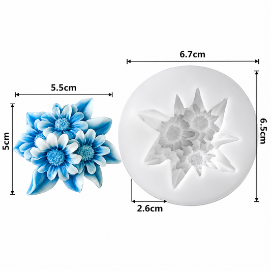 Sunflower Topping Flower Silicone Candle Mold for Candle Making Chocolate Fondant & DIY Crafts