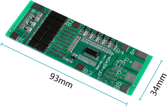 6S 40A 24V BMS 18650 Lithium Battery Protection Board PCB Protection Board 18650 Charger Module for Li-ion Lithium Battery Module Over-Discharge/Over-Current