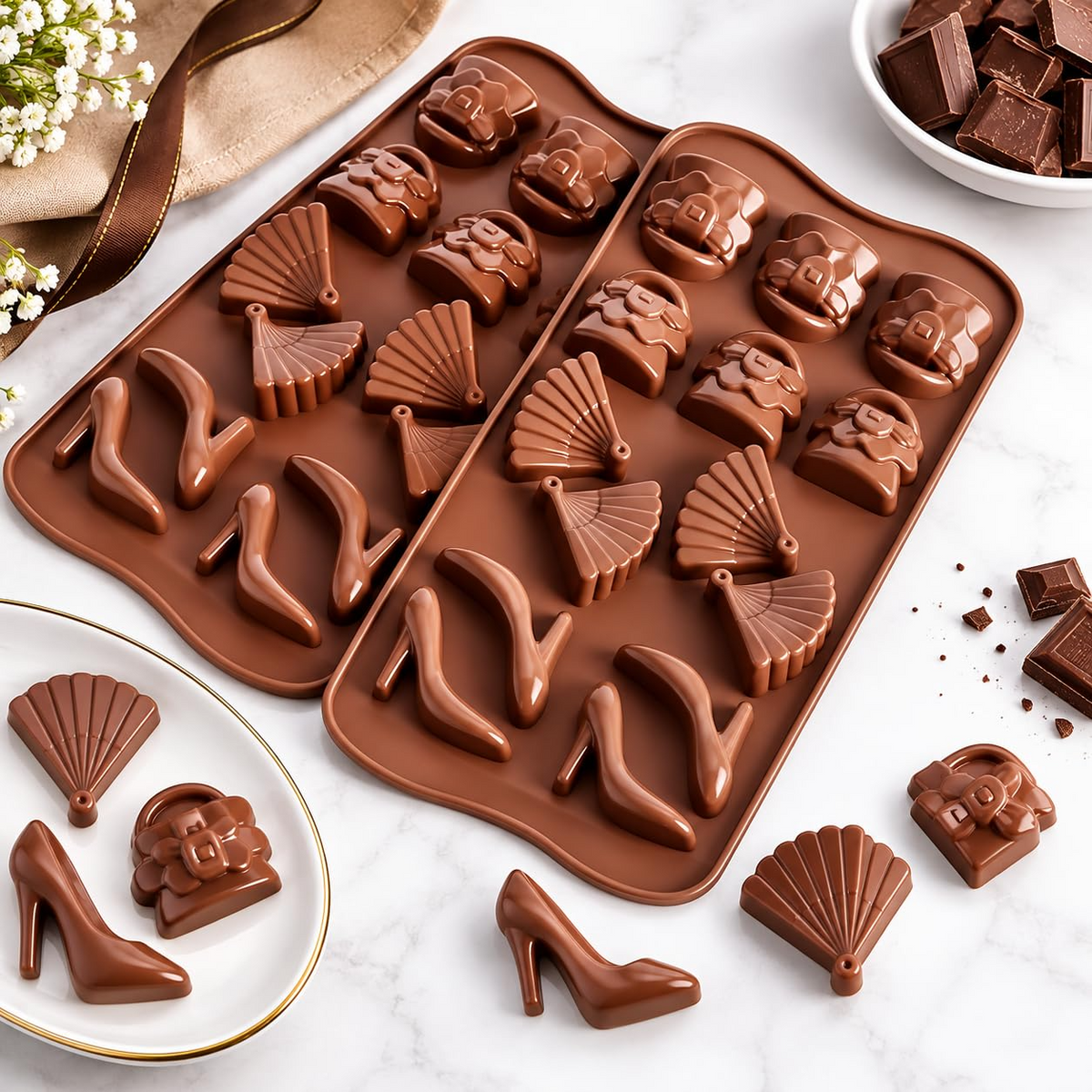14 Cavity Fashion Shape Silicone Chocolate Mold Chocolate Candy Cake Decoration Dessert