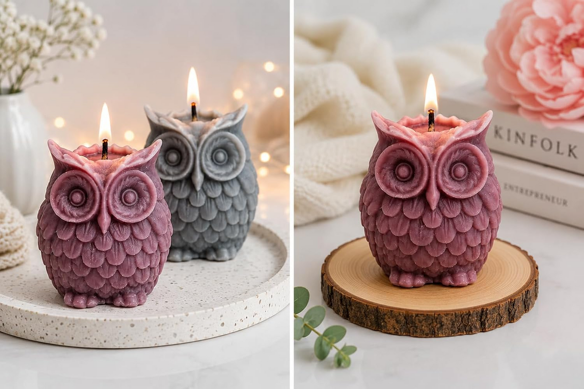 3D BIG Owl Silicone Candle Mold DIY Scented Aroma Candles Decorative Candles Home Decor
