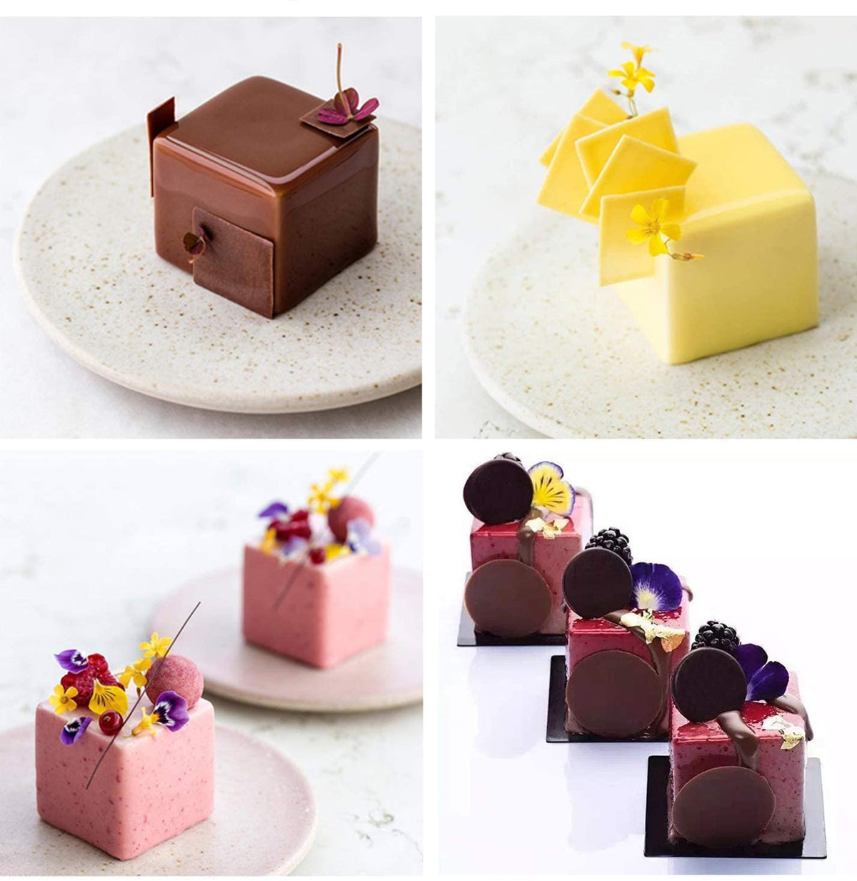 8 Cavity Large Cube Silicone Cake Mold Chocolate Pastry Pudding Jelly