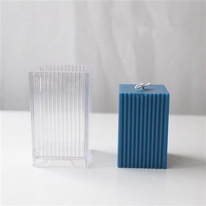 3D (9.7x5.8cm) Square Serrated Pillar Cylinder Mould Polycarbonate Mold For Candle & Home Decoration P3