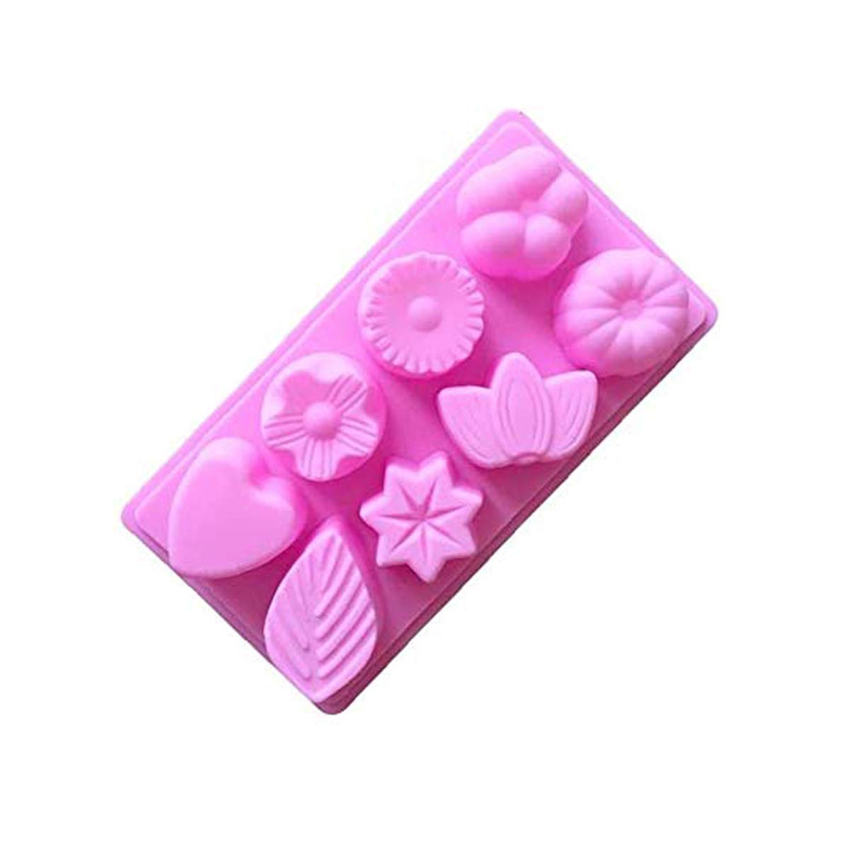 8 Cavity Flower & Leaf Shape Silicone Mold for Soap Candle Resin Chocolate