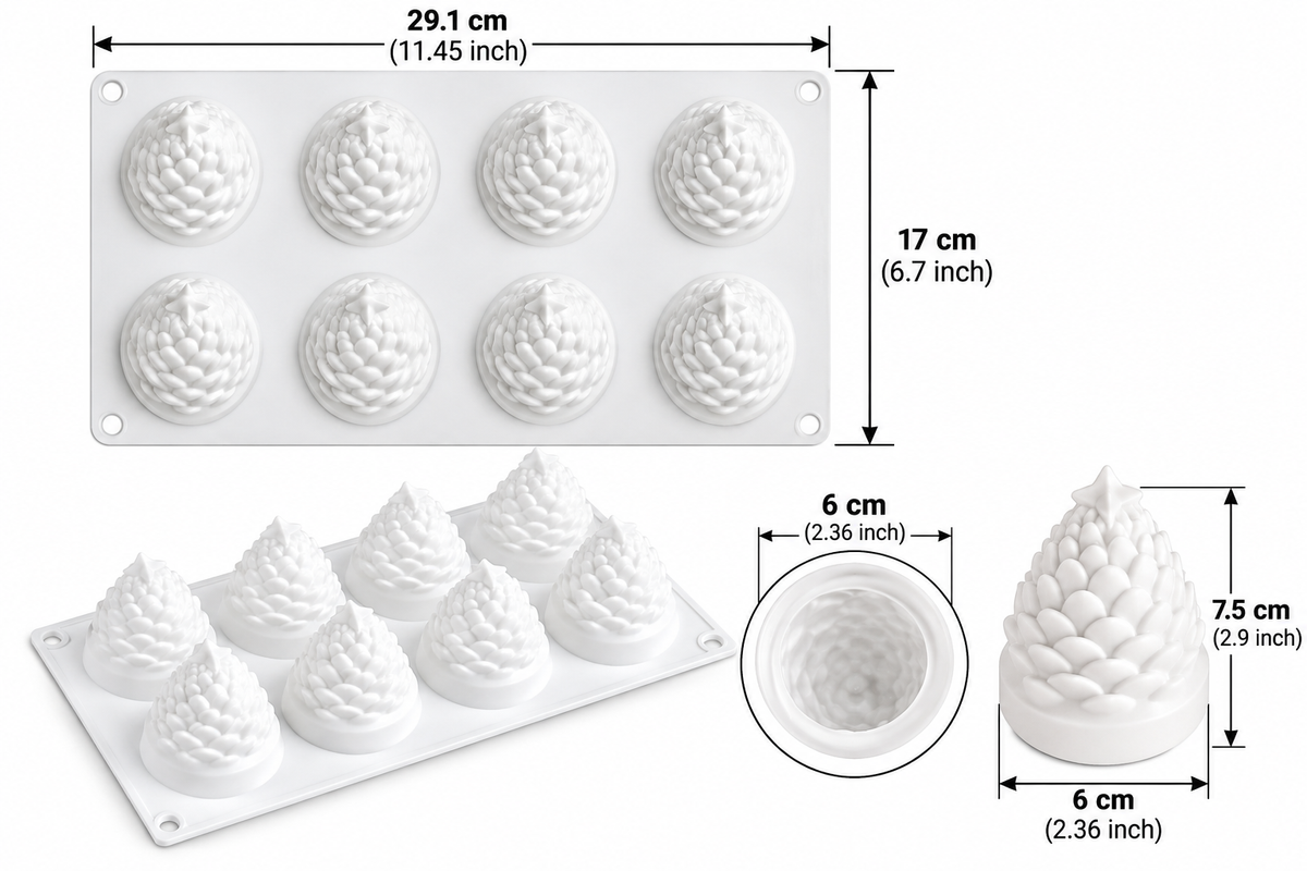8 Cavity 3D Pineapple Silicone Mould Chocolate Pastry Jelly Pudding Ice Cream