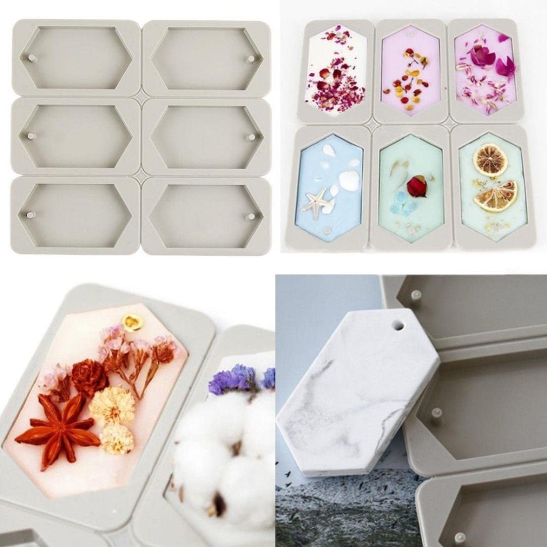6 Cavity Hexagon Silicone Mould for Wax Sachets Soap Bars Fragrance Tablets and DIY Crafts