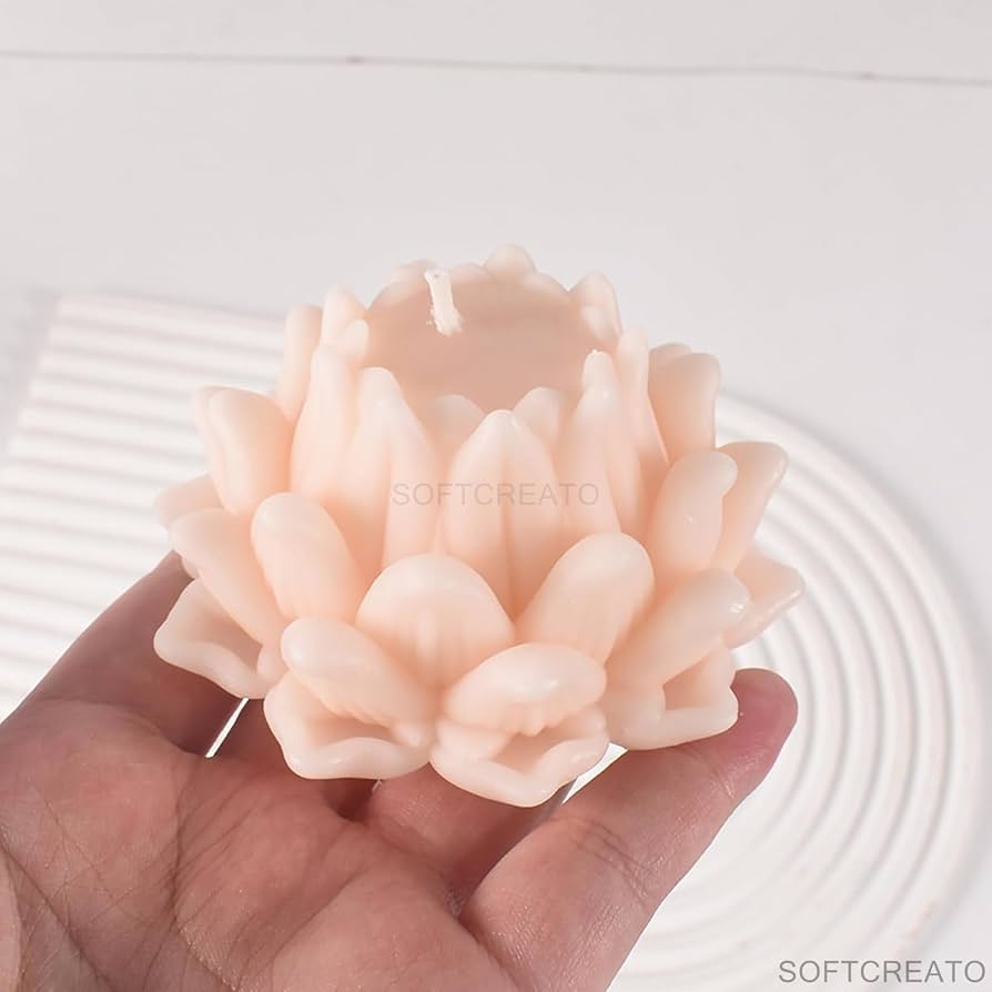 3D Lotus Flower Silicone Candle Mould for Candle Making Soap Resin Art & DIY Crafts