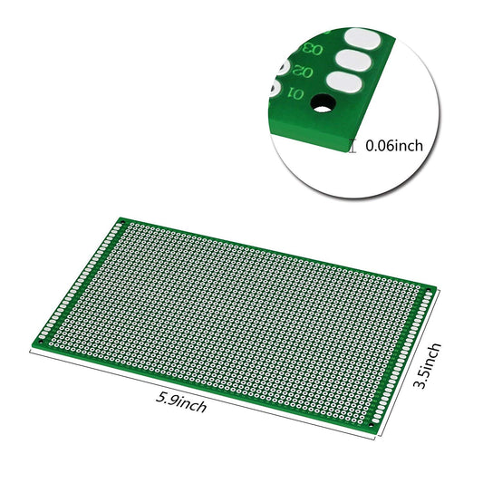 PCB Prototype Board, Double Sided PCB Proto Board for DIY Solder Breadboard, 9cm X 15cm(3.543" X 5.906") Universal Printed Circuit Board