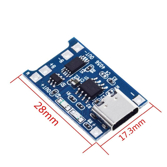 TP4056 Type-C USB 4.5-5.5V 1A 18650 Battery Charger Module Charging Board Dual Protection