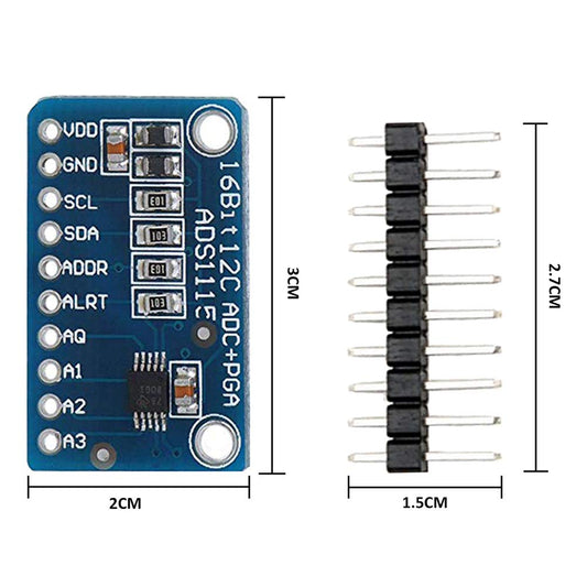 ADS1115 16-Bit ADC- 4 Channel with Programmable Gain Amplifier