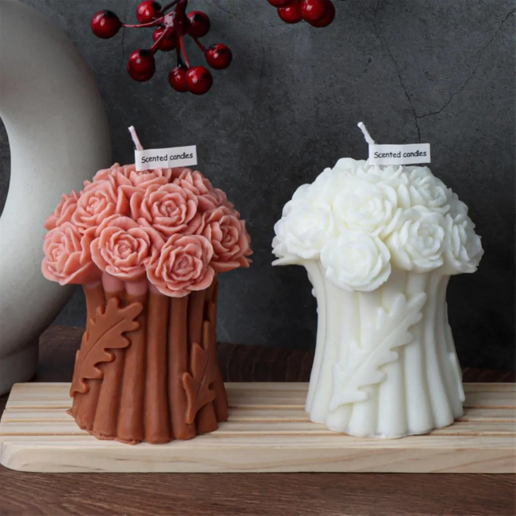 3D Rose Bouquet Candle Mold DIY Candle Making Floral Decorations & Handmade Gifts