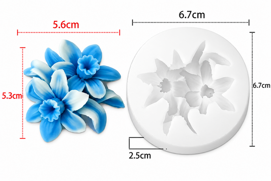 3D Blue Orchid Topping Flower Silicone Mold for Candle Making Floral Bouquet Mould for DIY Soap