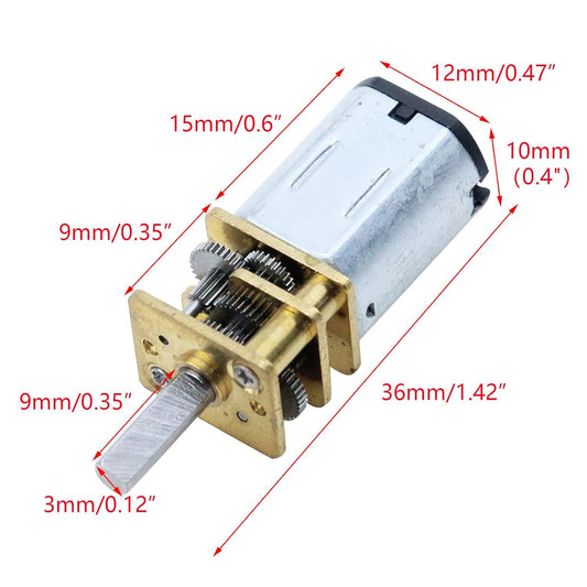 2PCS N20 3.7V - 6V 100 RPM Micro Gear Reduction DC Motor with 30:1 Metal Gearbox For RC Car Robot Toys DIY Motor