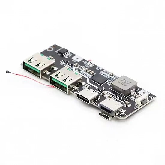 5 Port Dual USB Micro/Type-C 5V 4.5A 22.5W Mobile Power Bank 18650 Charging Module QC4.0 QC3.0 LED with NTC Temperature Protection