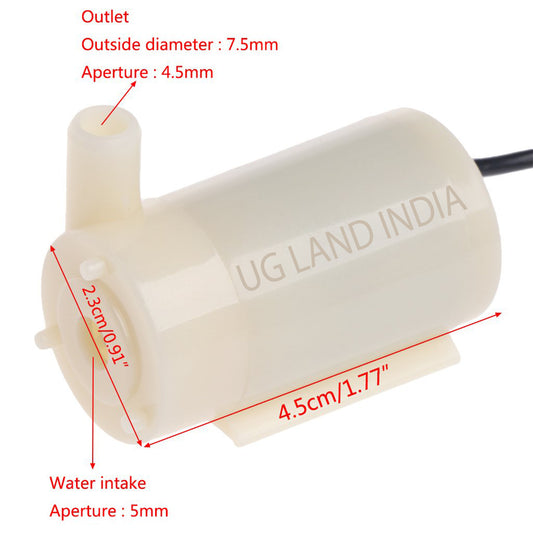 High Flow DC Water Pump Motor DC Submersible 3V to 5V Water Pump Motor up Lift Water 1Meter, Horizontal Mute Sounds Mini Submersible Pump DC Style ID double side pump