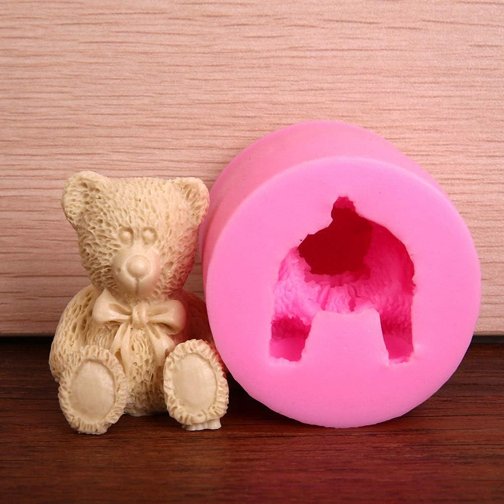3D Teddy Bear Silicone Candle Mold DIY Home decoration Mould Wax Mold