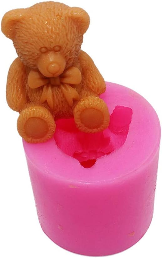 3D Teddy Bear Silicone Candle Mold DIY Home decoration Mould Wax Mold - UG LAND INDIA
