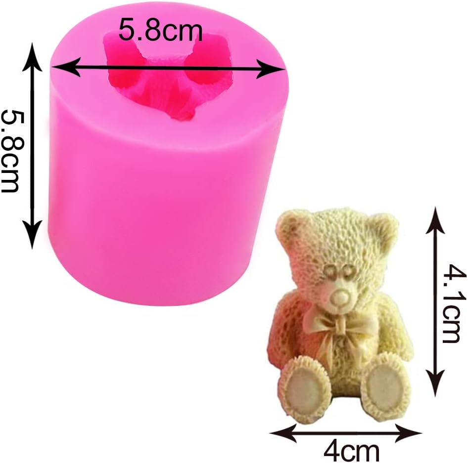 3D Teddy Bear Silicone Candle Mold DIY Home decoration Mould Wax Mold
