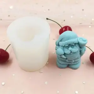 3D Santa Claus Silicone Candle Mould for Christmas Wax Candles Soap Making