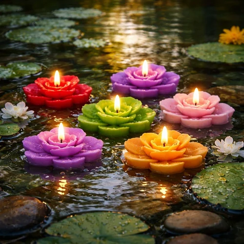 3D Floating Rose Flower Silicone Candle Mould for Scented Candles Soap Plaster & DIY Crafts