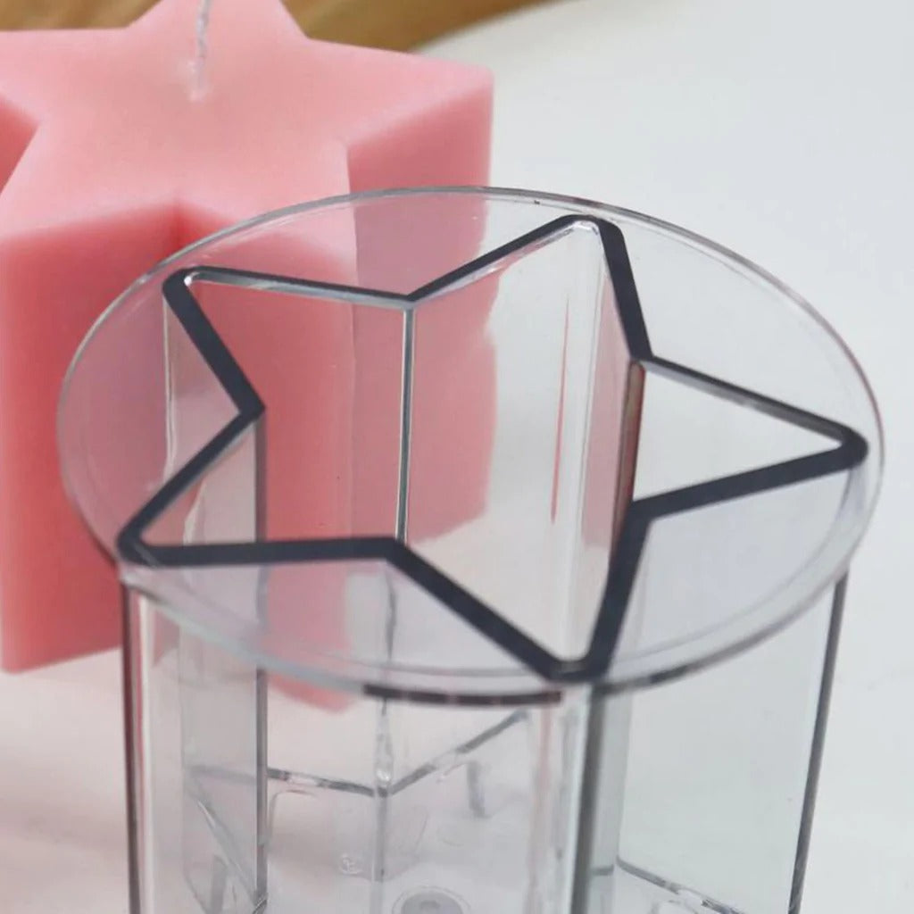 3D Five Pointed Star Polycarbonate Candle Mold DIY Home Decoration Art Fun Craft - UG LAND INDIA