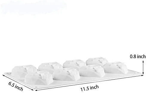 3D 8 Cavity Diamond Heart Shape Candle Mould Making Small Cake Chocolate Candy Baking - UG LAND INDIA