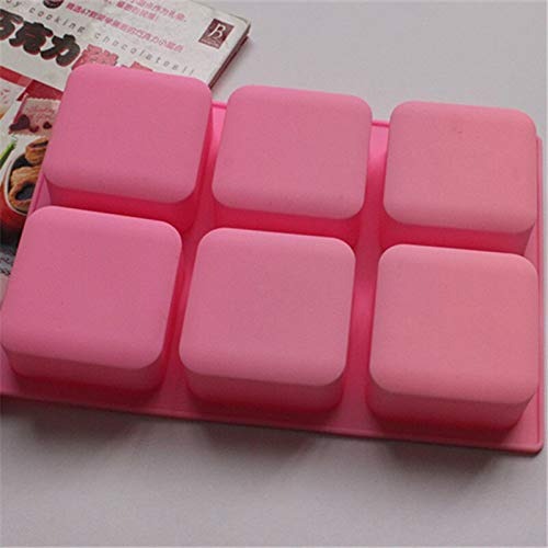 6 Cavity Square Silicone Soap Mould DIY Craft Activities Use In Home Decor Bathrooms - UG LAND INDIA