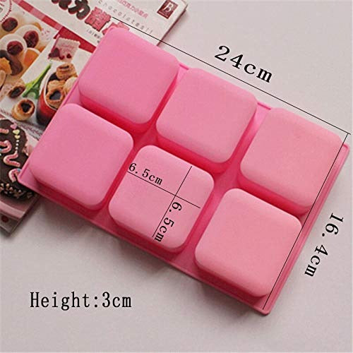 6 Cavity Square Silicone Soap Mould DIY Craft Activities Use In Home Decor Bathrooms - UG LAND INDIA