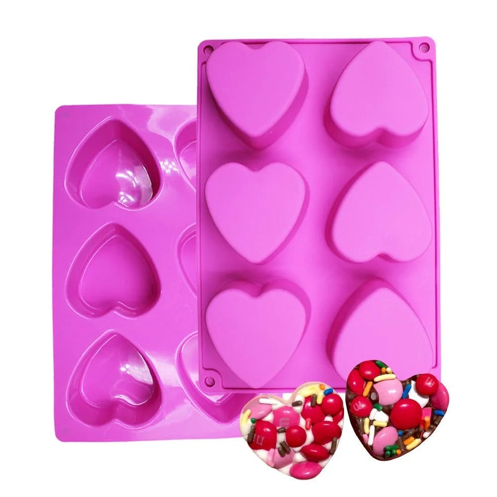 3D Heart Shape 6 Cavities Silicone Cake Mold, Chocolate Mold For Home  Kitchen DIY Baking at Rs 125/piece, Silicon Mould in Surat