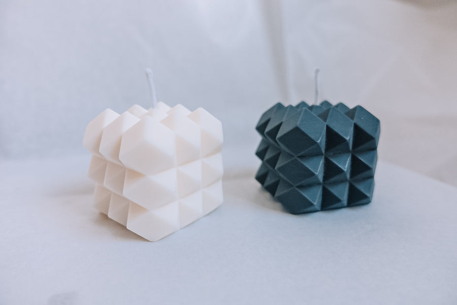 Square Geometric Cube Silicone Candle Silicone Mold Rhombus Design Candle Mold Scented Candle Making Aesthetic Home Decoration - UG LAND INDIA