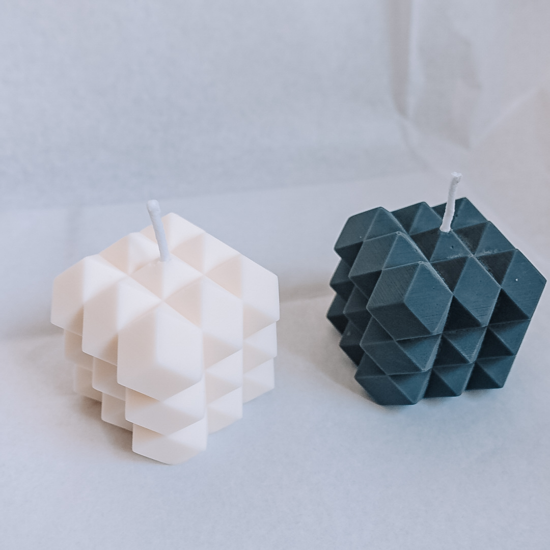 Square Geometric Cube Silicone Candle Silicone Mold Rhombus Design Candle Mold Scented Candle Making Aesthetic Home Decoration - UG LAND INDIA