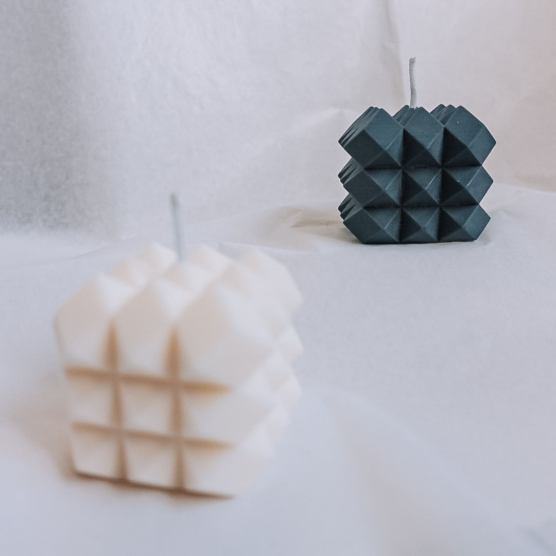 Square Geometric Cube Silicone Candle Silicone Mold Rhombus Design Candle Mold Scented Candle Making Aesthetic Home Decoration - UG LAND INDIA