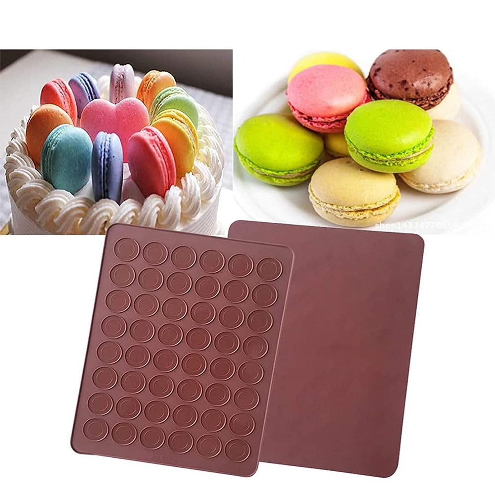 1pc 48-cavity Macaron Silicone Mat, Silicone Cake Baking Mat